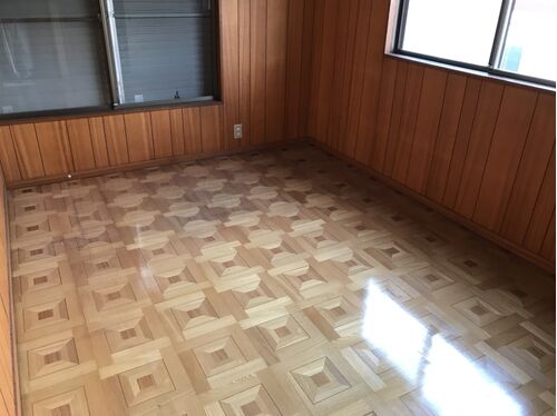 床ワックス施工後