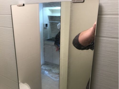 浴室鏡施工前