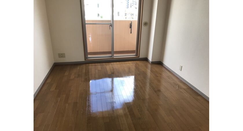床ワックス施工後
