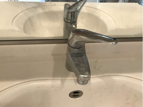 洗面所蛇口清掃前