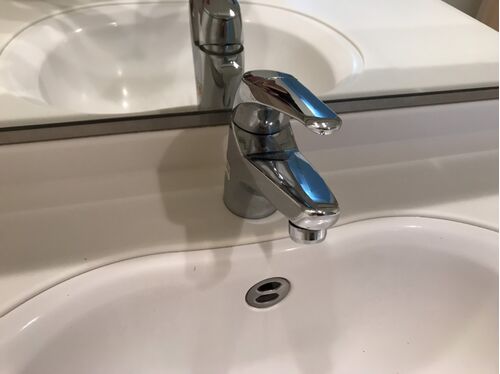 洗面蛇口清掃後