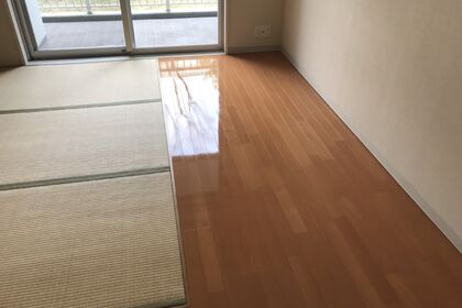 床ワックス施工後