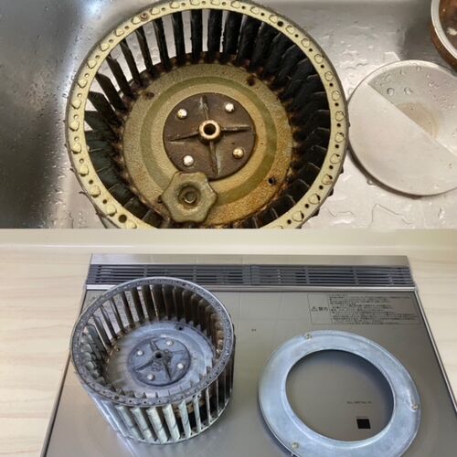 換気扇ドラム部品分解清掃