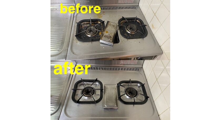キッチンコンロ施行写真